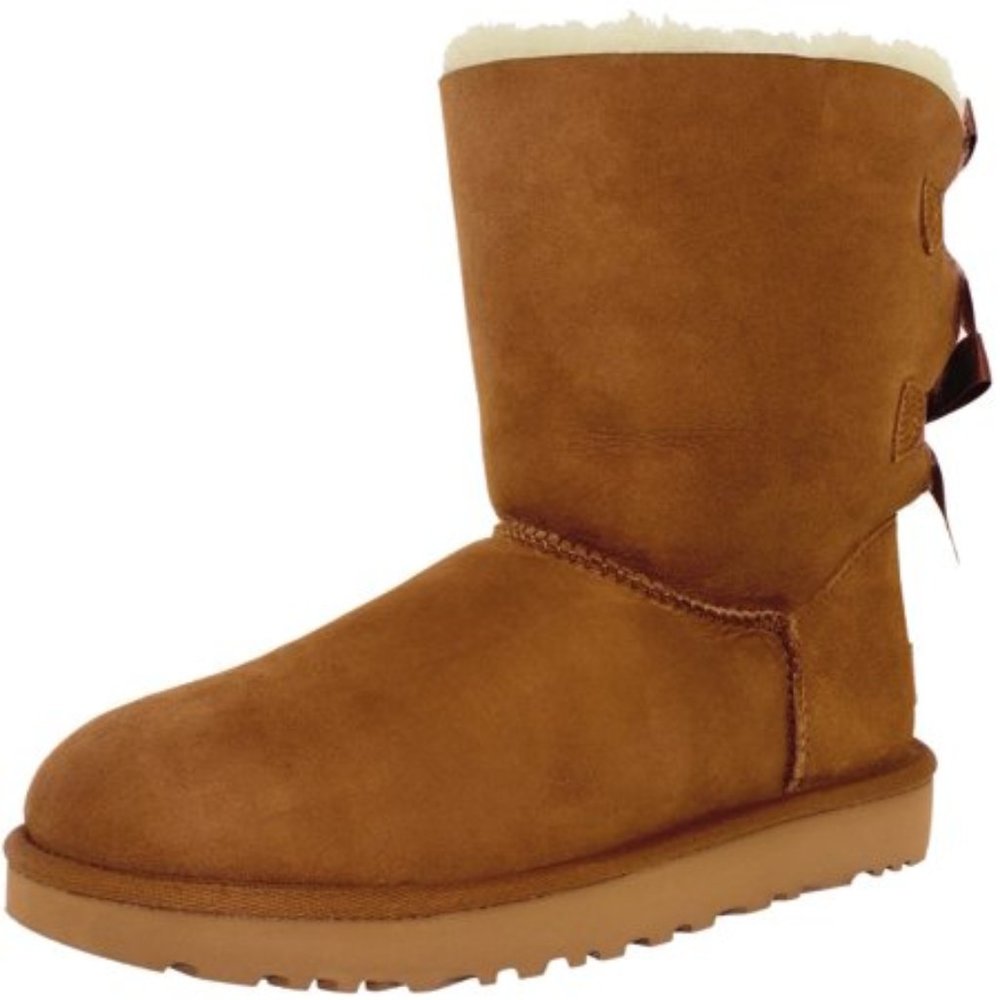 Ugg Women S Bailey Bow II Chestnut Ankle-High Suede Snow Boot